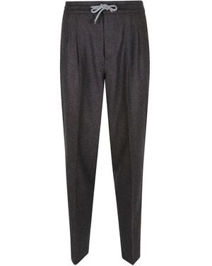 Brunello Cucinelli Pleated Drawstring Trousers - Grey