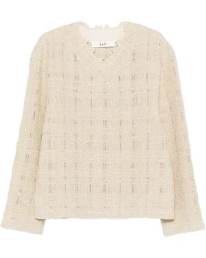 Séfr Desi Pullover Mit V-Ausschnitt - Natur