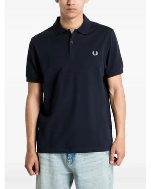 Fred Perry Laurel Wreath-Embroidery Cotton Polo Shirt - Black