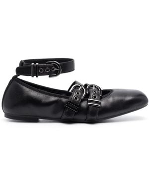 Stuart Weitzman Leather Ballerina Shoes - Black