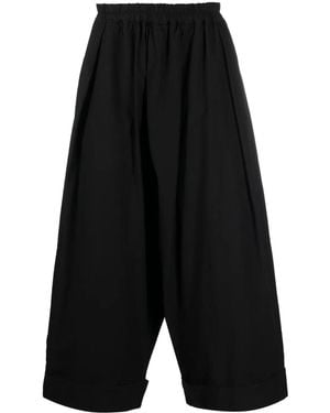 Toogood Pantaloni A Gamba Ampia Crop - Nero