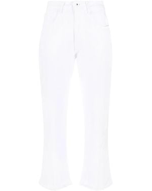 Jacob Cohen Vaqueros Kate Crop con dobladillo deshilachado - Blanco
