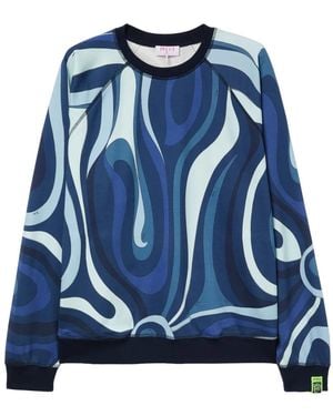 PUCCI Fleece-Sweatshirt Mit Marmo-Print - Blau