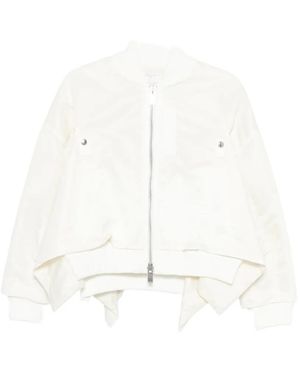 Sacai Zip-Up Bomber Jacket - White