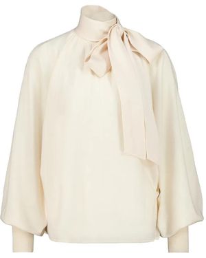 Zimmermann Tie-Neck Sweater - White
