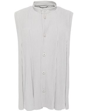 Homme Plissé Issey Miyake プリーツ トップ - ホワイト