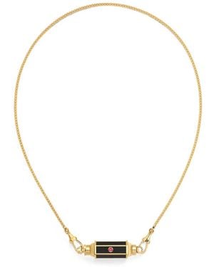 Marie Lichtenberg Ebony Baby Ruby Locket Necklace - Metallic