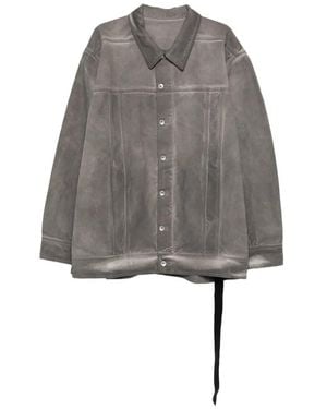 Rick Owens Button-Up Denim Jacket - Grey