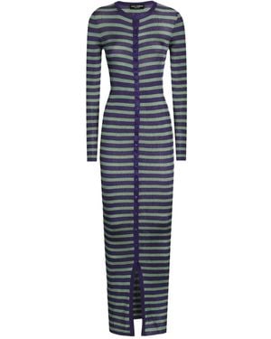 Dolce & Gabbana Striped Knitted Maxi Dress - Blue
