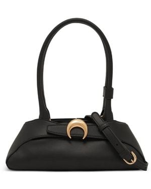 Marine Serre Mini Aurora Smooth-Leather Tote Bag - Black