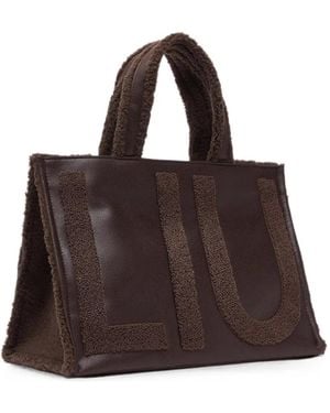 Liu Jo Large Tote Bag With Logo - Brown