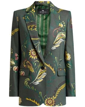Etro Floral-pattern Blazer - Green