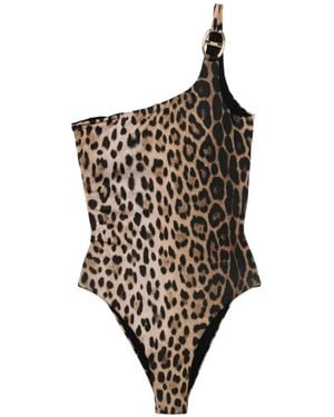 Moschino O-Ring Leopard-Print Swimsuit - Natural