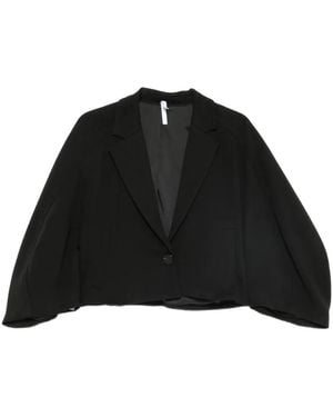 Imperial Cropped Wide-Sleeve Jacket - Black