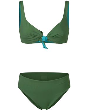 Fisico Set Bikini Con Dettaglio A Nodo - Verde
