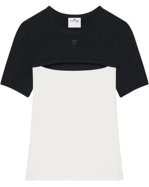 Courreges Cut-Out Colour-Block T-Shirt - Black