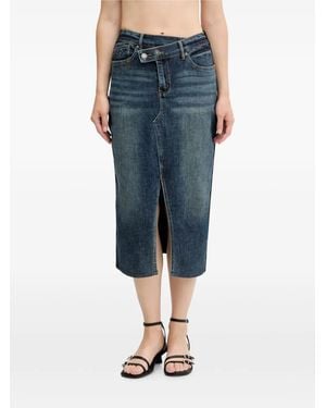 Desigual Falda Midi Twisted Vaquera - Azul