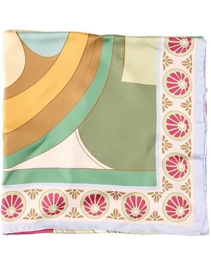 La DoubleJ Reversible Foulard 90 Graphic-Print Silk Scarf - Green