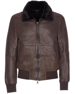 S.W.O.R.D Jacke mit Shearling-Besatz - Braun