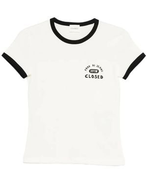 Closed Contrasting-Trim T-Shirt - White