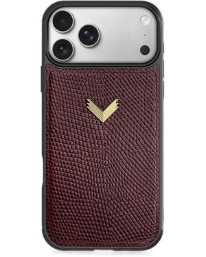 Velante Lizard-Effect Leather-Panel Phone Case - Purple