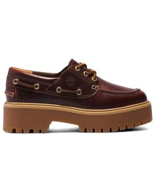 Timberland Lace Up Platform Loafers - Brown
