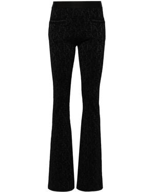 Palm Angels Monogram-Jacquard Knitted Trousers - Black