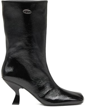 DIESEL 75Mm D-Amber Square-Toe Sculptural-Heel Boots - Black
