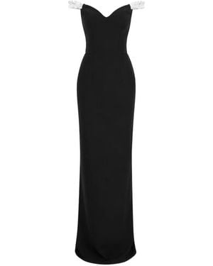 ROSERRY Off-Shoulder Ruffled Maxi Dress - Black