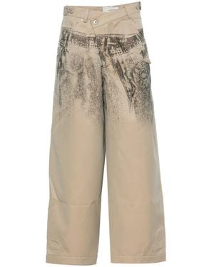 Feng Chen Wang Pantaloni Con Stampa Grafica - Neutro