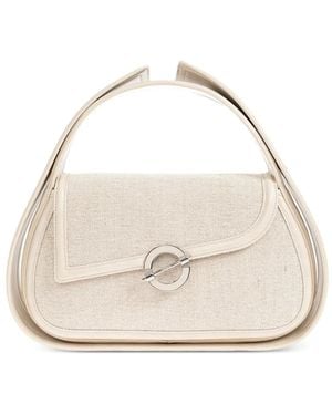 Samsøe & Samsøe Sahero Woven-Texture Ring-Hardware Tote Bag - Natural