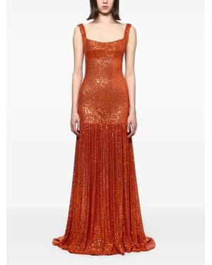Atu Body Couture Sequin-Embellished Maxi Dress - Red