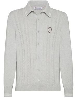 Brunello Cucinelli ケーブルニット カーディガン - グレー