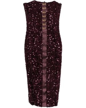 Elisabetta Franchi Sequin-Embellished Midi Dress - Purple