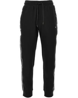 EA7 Logo-Print Side-Stripe Track Pants - Black