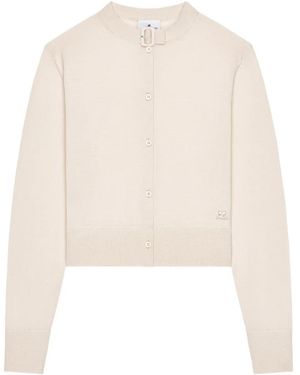 Courreges Buckle-Detail Button Cardigan - White