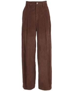 Brunello Cucinelli Stretch Cotton And Cashmere Corduroy Five-Pocket Baggy Trousers With Monili - Brown