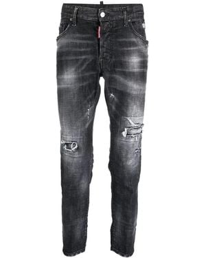 DSquared² Black Easy Wash Tidy Biker Jeans - Grey