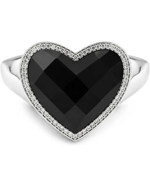 Poche Paris Amour Heart-Shaped Ring - Black