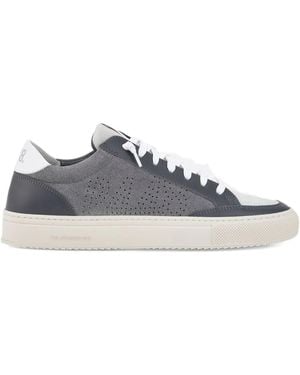 P448 Soho Perforated Suede Trainers - Grey