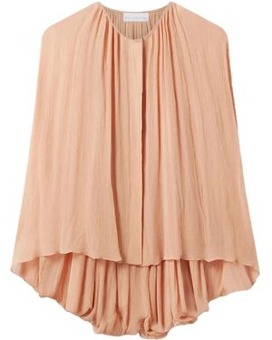Stella McCartney Pleated Cape-Sleeve Top - Pink