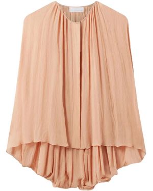 Stella McCartney Pleated Cape-Sleeve Top - Pink