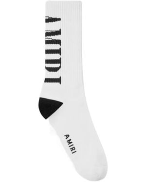 Amiri Vertical-Logo Socks - White