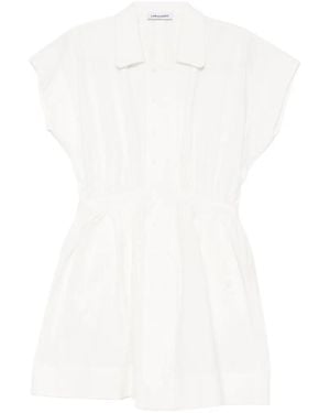 Low Classic Double-Breasted Flared Mini Dress - White