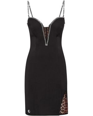 Philipp Plein Crystal-Embellished Minidress - Black