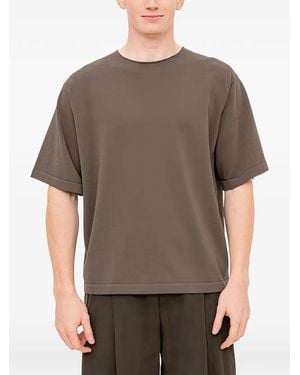DEVOA Short-Sleeve Knit T-Shirt - Grey