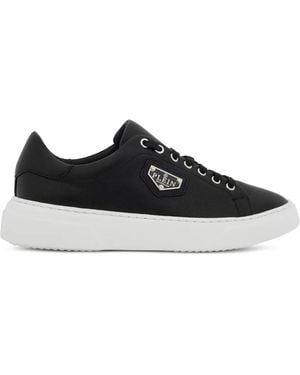 Philipp Plein Iconic Leather Trainers - Black