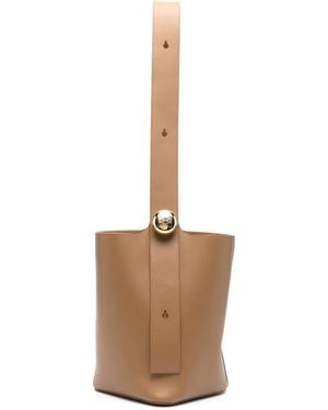 Loewe Pebble Medium Leren Tas - Wit
