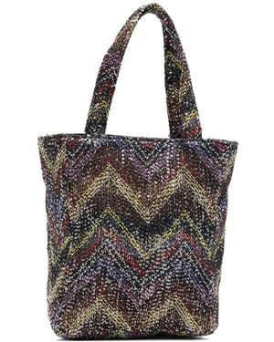 Missoni Mini Caperdoni Sequin Chevron Tote Bag - Black