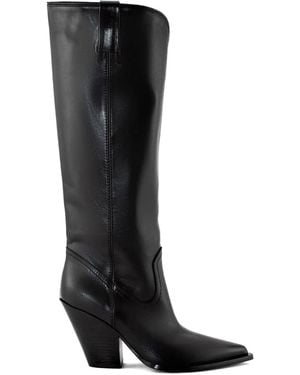 Elena Iachi 90Mm Pointed-Toe Knee-High Boots - Black